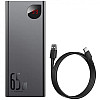 УМБ Power Bank Baseus Adaman Metal Digital Display 20000mAh 65W, Black (QC3.0 PD3.0)