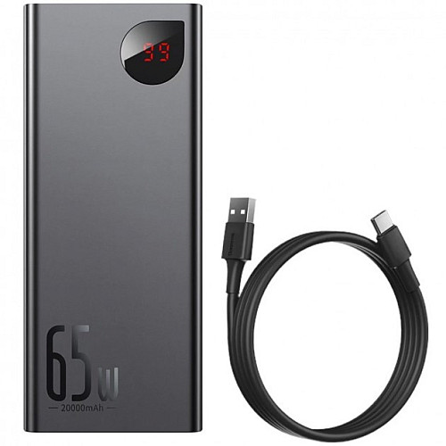УМБ Power Bank Baseus Adaman Metal Digital Display 20000mAh 65W, Black (QC3.0 PD3.0)