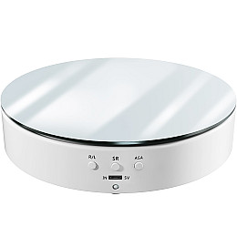 Поворотный фото столик для 3D и предметной съемки Andoer TT-19 360° 19 см белый с зеркальной накладкой