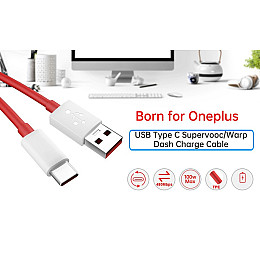 Кабель для зарядки Oneplus 10T Nord CE 3 Supervooc Warp Charge Usb Type C Cable 100W 65W 8A Швидка зарядка One Plus 10 Pro 9RT 1 м Червоний