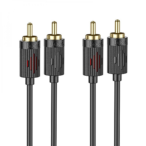 Аудіокабель Hoco UPA29 dual AUX Jack 3.5 на 2 RCA / 1.5 м Чорний