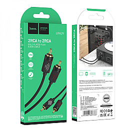 Аудіокабель Hoco UPA29 dual AUX Jack 3.5 на 2 RCA / 1.5 м Чорний
