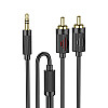 Аудиокабель Hoco UPA28 AUX 3.5 - 2 RCA / 1.5 м Черный