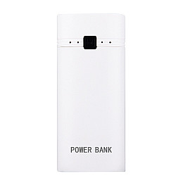 Корпус УМБ для акумуляторів 2x18650 макс 5600 mA USB microUSB з фонариком Білий (2x18650 White) Power