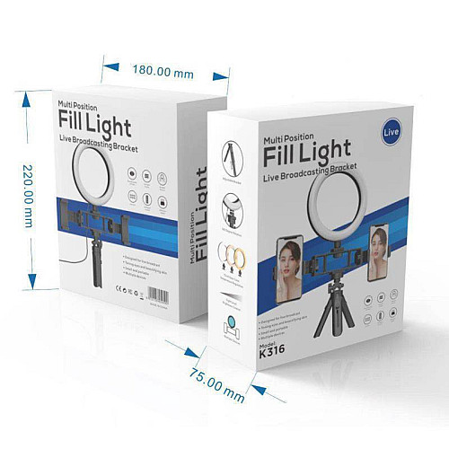 Светодиодная кольцевая лампа селфи кольцо OPT-TOP Multi-Position Fill Light Live Broadcasting (1756375342)