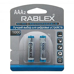 Акумуляторна батарейка Rablex AAA NI-MH HR03 1000mAh 2 шт