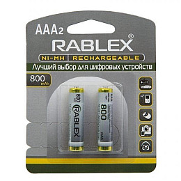 Акумуляторна батарейка Rablex AAA NI-MH HR03 800mAh 2 шт