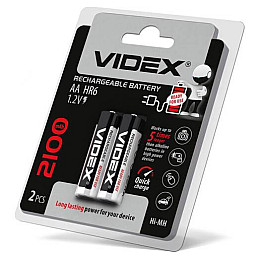 Аккумуляторна батарейка Videx AA HR6 2100mAh 2 шт