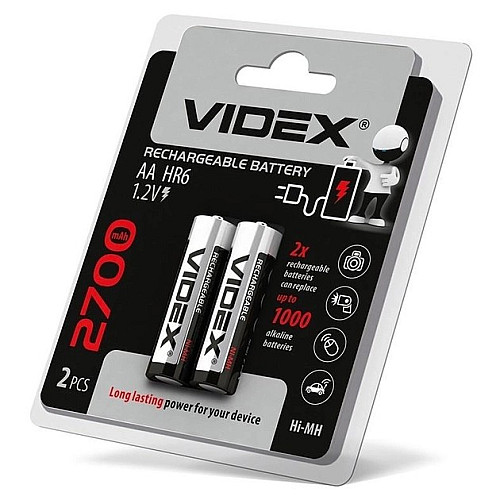 Акумуляторна батарейка Videx AA HR6 2700mAh 2 шт