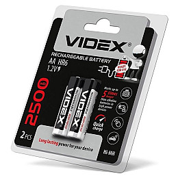 Акумуляторна батарейка Videx AA HR6 2500mAh 2 шт