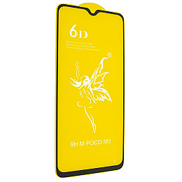 Захисне скло Mirror 6D Glass 9H Poco M3 2021 Чорне