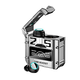 Наушники беспроводные TWS M25 с Павер Банком 2000 mah Кейс Silver наушники Black (16069-hbr)