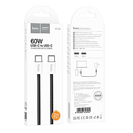 Кабель для зарядки Hoco X104 Source Type-C to Type-C 60W 20V/3A 2 м Чорний