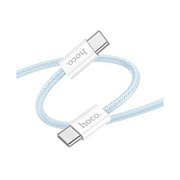 Кабель для зарядки Hoco X104 Source Type-C to Type-C 60W 20V/3A 2 м Голубий