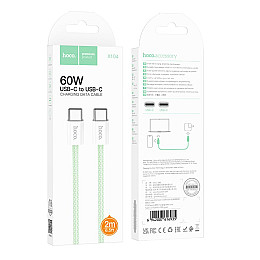 Кабель для зарядки Hoco X104 Source Type-C to Type-C 60W 20V/3A 2 м Зелений
