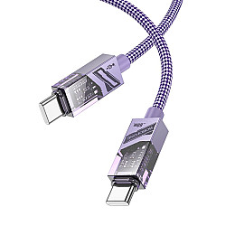 Кабель для зарядки и обмена данными Borofone BU42 Octavia 60W 3A/20V Type-C to Type-C 1.2 m Фиолетовый