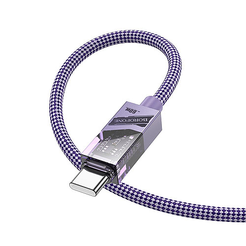 Кабель для зарядки и обмена данными Borofone BU42 Octavia 60W 3A/20V Type-C to Type-C 1.2 m Фиолетовый