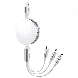 Кабель Proove Triple Sync 3in1 Type-C/Micro USB/Lightning 1.2м white