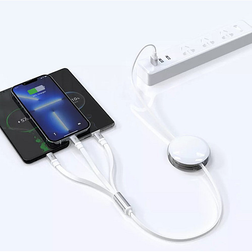 Кабель Proove Triple Sync 3in1 Type-C/Micro USB/Lightning 1.2м white