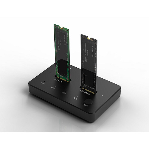 Док-станция клонировщик XON MemoryDock для двух M.2 NGFF SATA USB 3.1 Type-C Черный (XMD1C13NG2PB 6457)