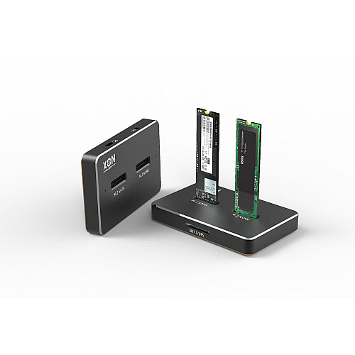 Док-станция клонировщик XON MemoryDock для двух M.2 NGFF SATA USB 3.1 Type-C Черный (XMD1C13NG2PB 6457)