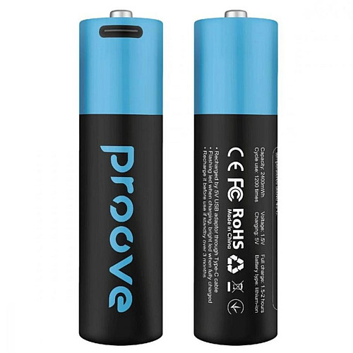 Акумулятор Proove Compact Energy AA 2400mWh Type-C 2 штуки
