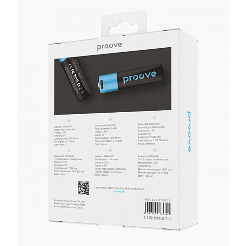 Акумулятор Proove Compact Energy AA 2400mWh Type-C 2 штуки