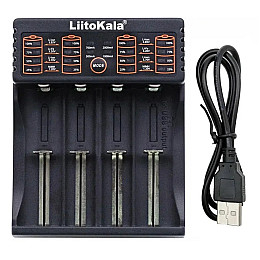 Зарядний пристрій LiitoKala Lii-402 для 4-х акумуляторів Li-Ion/LiFePO4/Ni-Mh Чорний