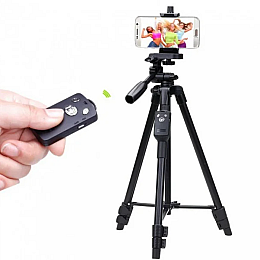 Штатив трипод RIAS 3388 для камери та телефону з пультом ДУ 0.50-1.35м Black