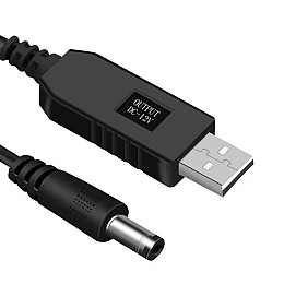 Кабель конвертер RIAS NP-FW50 для Wi-Fi роутера з 5V на 12V USB Black