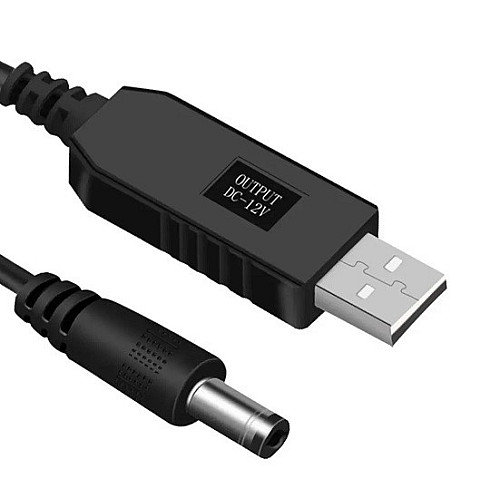 Кабель конвертер RIAS NP-FW50 для Wi-Fi роутера с 5V на 12V USB Black