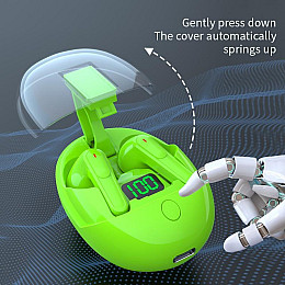 Наушники бездротові блютуз TWS Pro One з боксом для зарядки Green (16507)