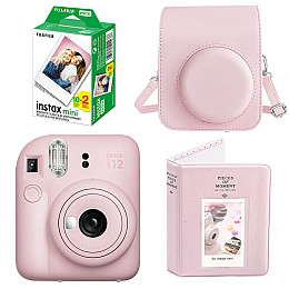 Набор камера Fujifilm Instax Mini 12/Фотобумага 20 шт/Чехол/Фотоальбом 64 фото Розовый (2148686541)