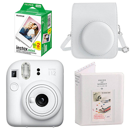 Набор камера Fujifilm Instax Mini 12/Фотобумага 20 шт/Чехол/Фотоальбом 64 фото Белый (2148686543)