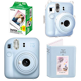 Набір камера Fujifilm Instax Mini 12/Фотопапір 20 шт/чохол/Фотоальбом 64 фото Голубий (2148686549)