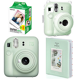 Набір камера Fujifilm Instax Mini 12/Фотопапір 20 шт/чохол/Фотоальбом 64 фото Зелений (2148686550)