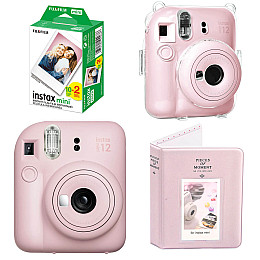 Набір камера Fujifilm Instax Mini 12/Фотопапір 20 шт/чохол/Фотоальбом 64 фото Рожевий (2148686551)