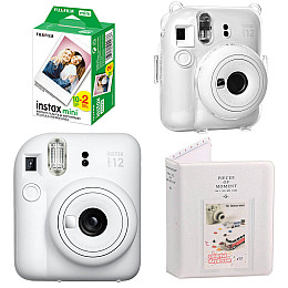 Набір камера Fujifilm Instax Mini 12/Фотопапір 20 шт/чохол/Фотоальбом 64 фото Білий (2148686553)