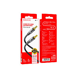 Кабель Borofone BL19 Creator аудіокабель AUX 3.5 мм до AUX 3.5 мм 1 м Чорний