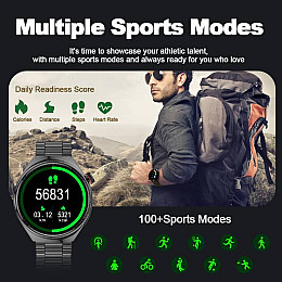 Смарт-часы Lemfo LF38-Y13 стальной ремешок Black (16729-hbr)