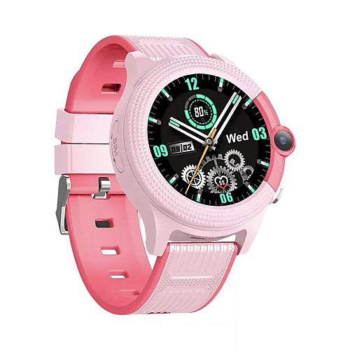 Смарт-часы детские Lemfo D36 4G с камерой силиконовый ремешок Pink (16736-hbr)