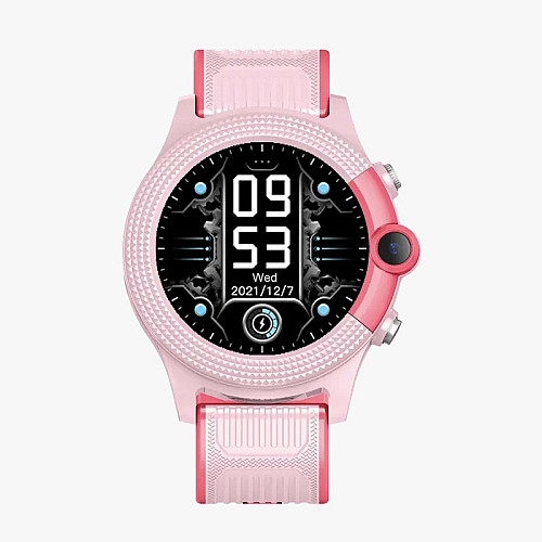 Смарт-часы детские Lemfo D36 4G с камерой силиконовый ремешок Pink (16736-hbr)