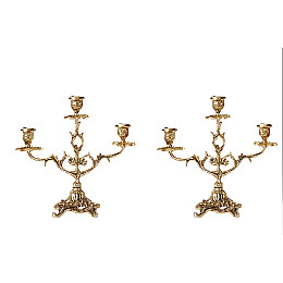 Набор Virtus Часы Cathedral Flowers 37 x 24см Два канделябра Cand. Serpentin 28 x 30см Золотистый (5520-4202SET)