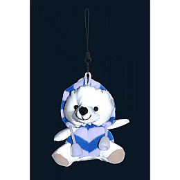 М'яка світловідбиваюча іграшка-талісман Refloactive Ведмедик 10х6 см Сріблясто-синій (FT24997174064845-9201)