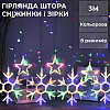 Гирлянда-штора Lugi Звезды и снежинки размер 3*0,9м 10 фигур мультиколор (1733065ML)