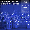 Гирлянда-штора Lugi Звезды и снежинки размер 3*0,9м 10 фигур синий (1733066BL)