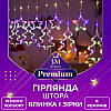 Гирлянда-штора Lugi Звезды и елки размер 3*0,9м 10 фигур мультиколор (1733069ML)