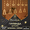 Гирлянда-штора Lugi Звезды и елки размер 3*0,9м 10 фигур желтый (1733072Y)