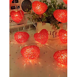 Гірлянда B-Led Серця 20 лампочок на 3м від мережі червоні