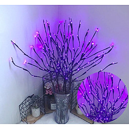 Светодиодная гирлянда светильник Ветка B-Led фиолетовый от батареек